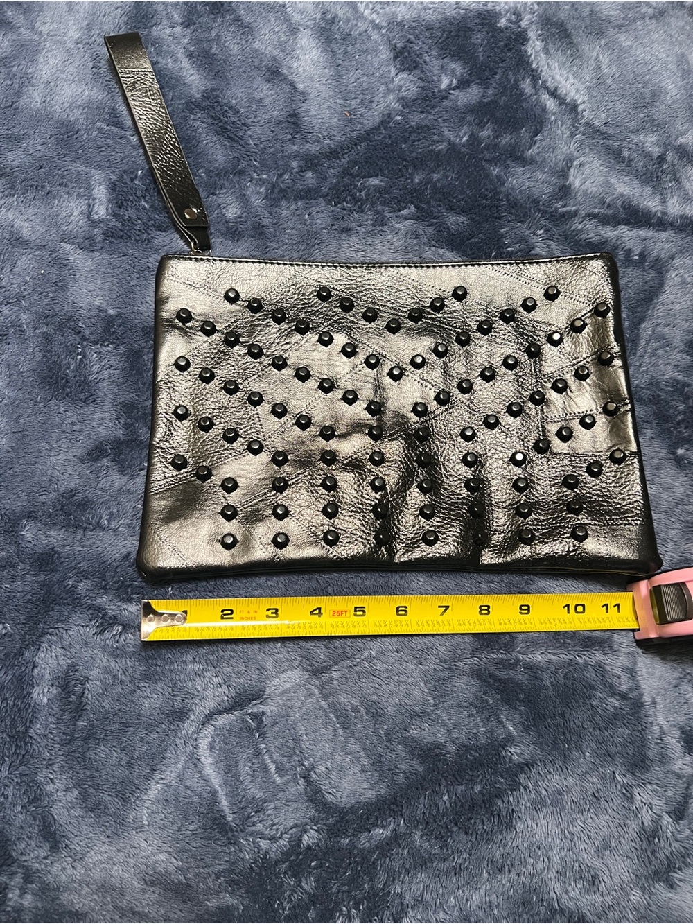 Studded Black Wristlet Clutch